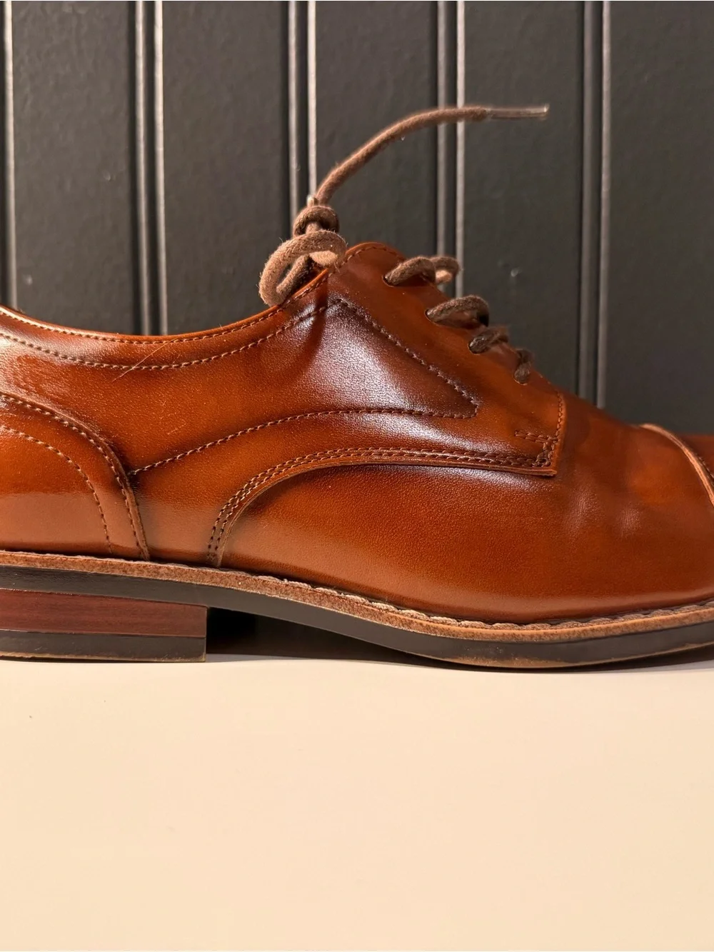Florsheim Brown Leather Cap-Toe Oxford Lace-Up Shoes